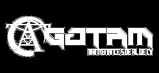 GOTHAM white logo with communication tower symbol on black background